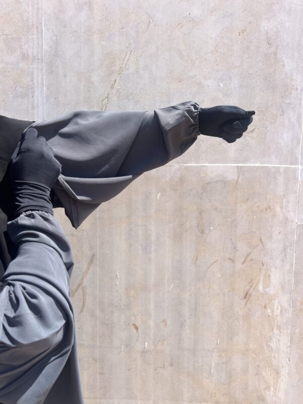 Manche Abaya Colombiana Gris Anthracite Dar Al Iman