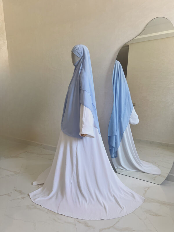 Khimar Lightness 2 voiles Bleu Ciel Dar Al Iman