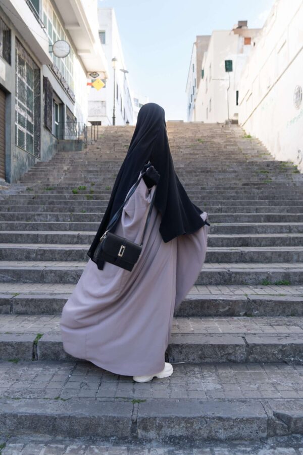 Abaya Manches Droites Wool Peach – Image 3