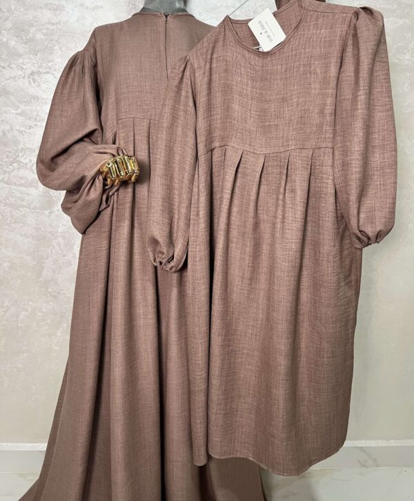 Abaya Russia Petite Fille effet lin – Image 3