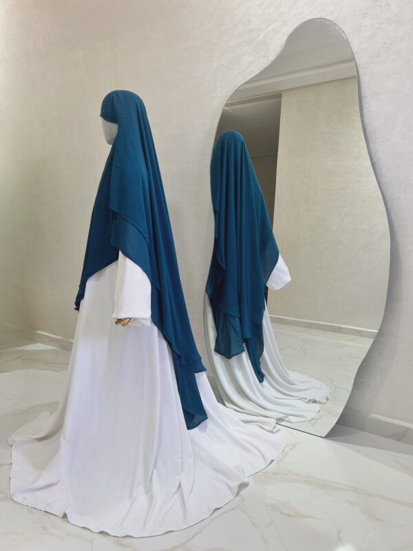 Khimar Lightness 2 voiles Bleu Jean Dar Al Iman