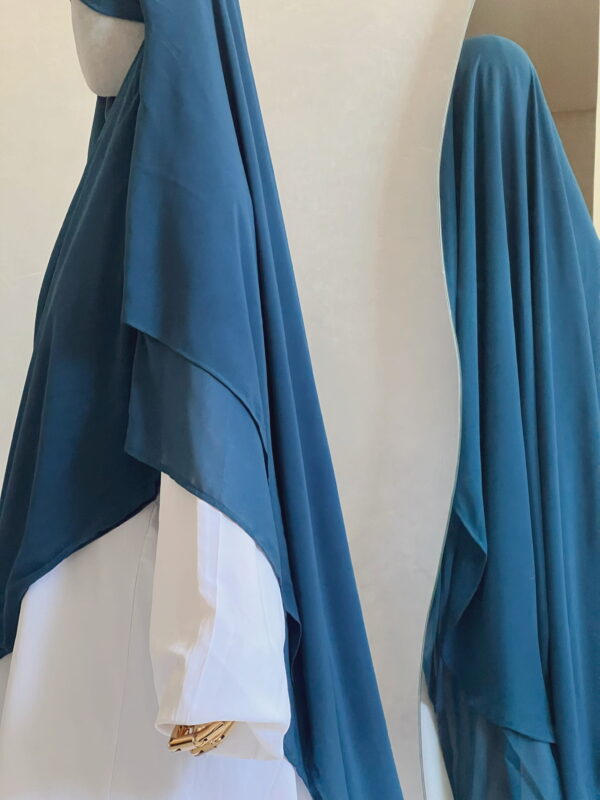 Khimar Lightness 2 voiles Bleu Jean Dar Al Iman