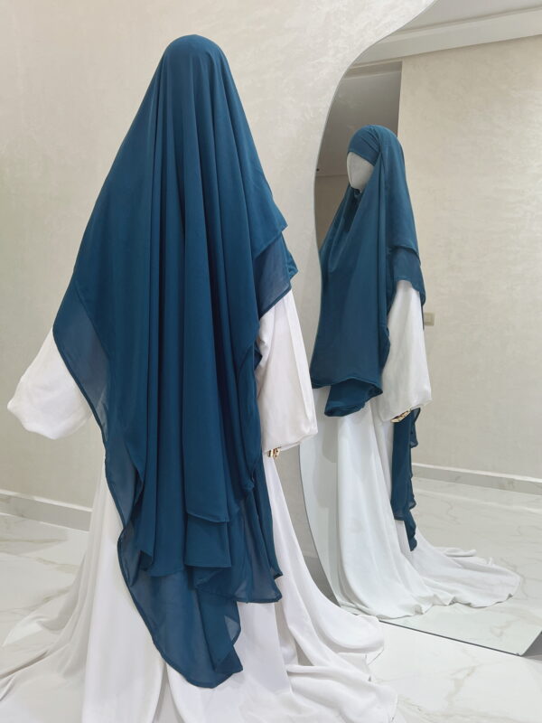 Khimar Lightness 2 voiles Bleu Jean Dar Al Iman