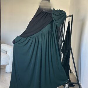 Abaya Russia Wool Peach Vert Emeraude