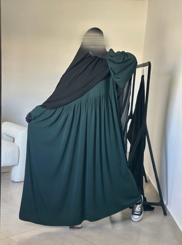 Abaya Russia Wool Peach Vert Emeraude