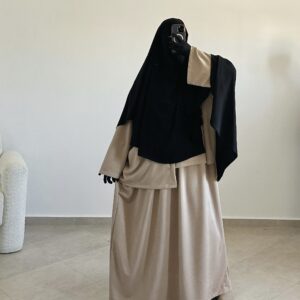 THE LINE SET – Abaya 2 pièces en daim côtelé précommande