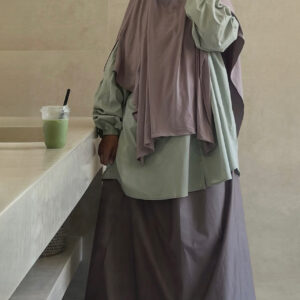Jupe Popeline 100 % Coton - Taupe