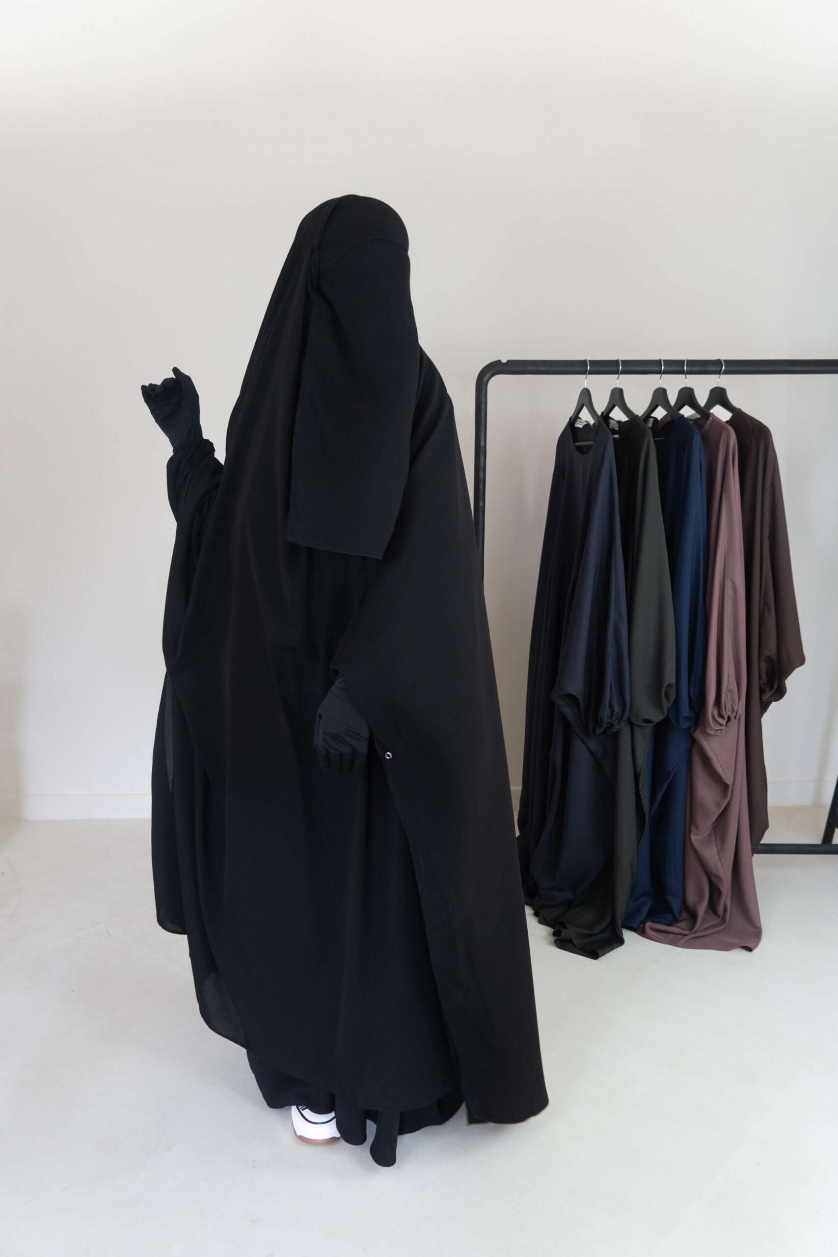 Khimar Stormy Wool Peach Noir Dar Al Iman