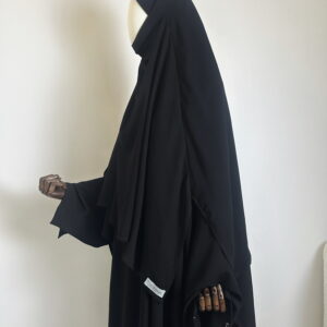 Khimar Spécial Omra Wool Peach avec voile mousseline adaptable